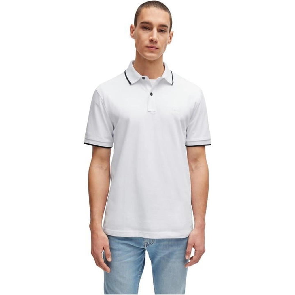 Hugo Boss Pique Logo Polo Shirt - White